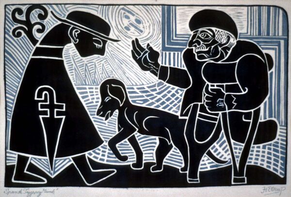 Henry Heerup 1907-1993 - Spansk tigger og munk  -  Henry Heerup 1907-1993 - 1233B