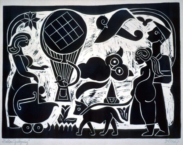 Henry Heerup 1907-1993 - Ballonopstigning  -  Henry Heerup 1907-1993 - 1235B